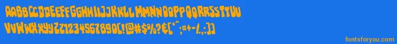 Pocketmonsterrotate Font – Orange Fonts on Blue Background
