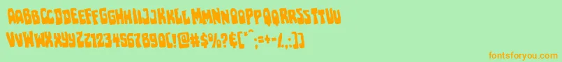 Pocketmonsterrotate Font – Orange Fonts on Green Background