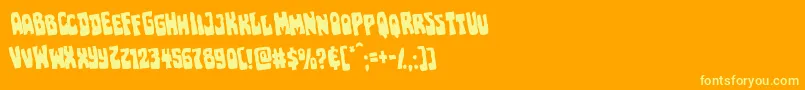 Pocketmonsterrotate Font – Yellow Fonts on Orange Background