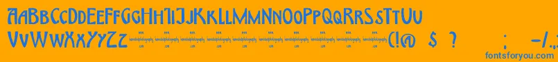 DkHimmelblau Font – Blue Fonts on Orange Background