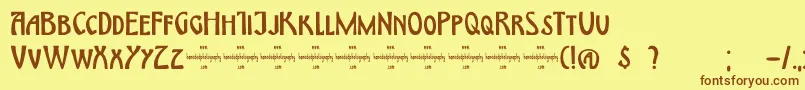 More about DkHimmelblau Font DkHimmelblau Font – Brown Fonts on Yellow Background