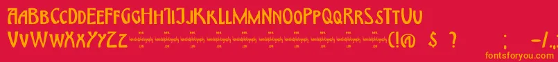 DkHimmelblau Font – Orange Fonts on Red Background