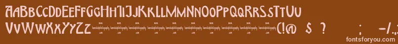 DkHimmelblau Font – Pink Fonts on Brown Background