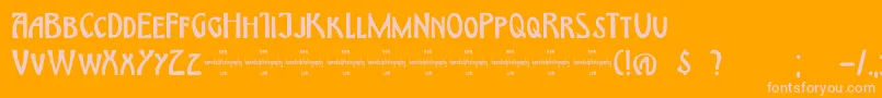 DkHimmelblau Font – Pink Fonts on Orange Background