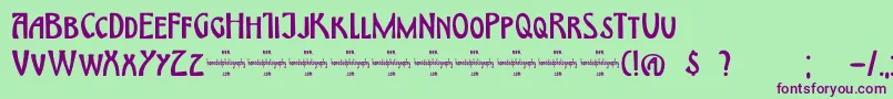 DkHimmelblau Font – Purple Fonts on Green Background