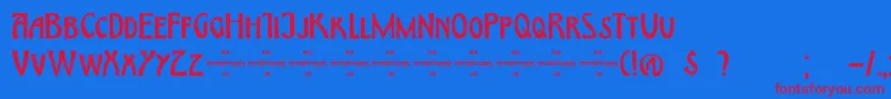 DkHimmelblau Font – Red Fonts on Blue Background