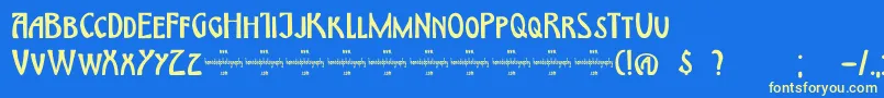 DkHimmelblau Font – Yellow Fonts on Blue Background