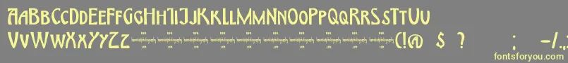 DkHimmelblau Font – Yellow Fonts on Gray Background