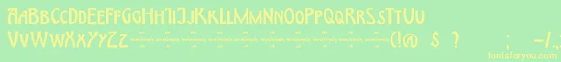 DkHimmelblau Font – Yellow Fonts on Green Background