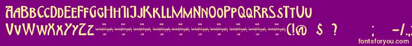 DkHimmelblau Font – Yellow Fonts on Purple Background