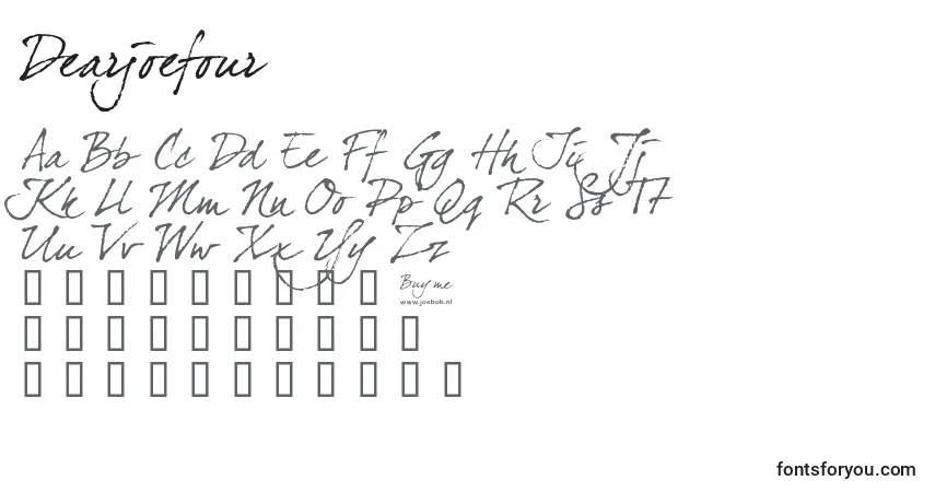 Schriftart Dearjoefour – Alphabet, Zahlen, spezielle Symbole