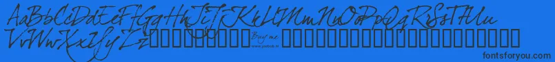 Dearjoefour Font – Black Fonts on Blue Background