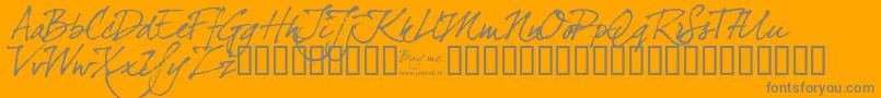 Dearjoefour-Schriftart – Graue Schriften auf orangefarbenem Hintergrund