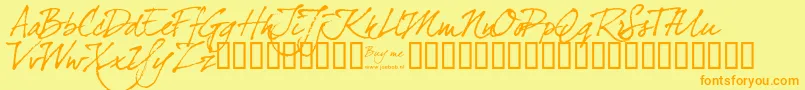 Dearjoefour Font – Orange Fonts on Yellow Background