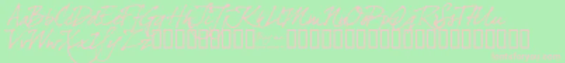 Dearjoefour Font – Pink Fonts on Green Background