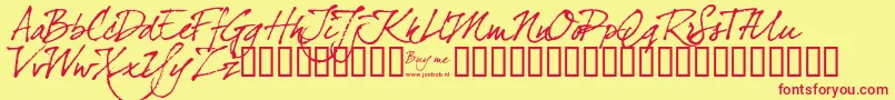 Dearjoefour Font – Red Fonts on Yellow Background