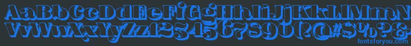 FatFlamingo5Side Font – Blue Fonts on Black Background