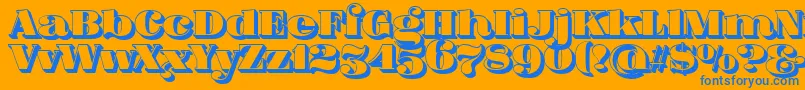 FatFlamingo5Side Font – Blue Fonts on Orange Background