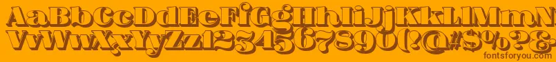 More about FatFlamingo5Side Font FatFlamingo5Side Font – Brown Fonts on Orange Background