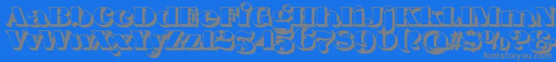 More about FatFlamingo5Side Font FatFlamingo5Side Font – Gray Fonts on Blue Background