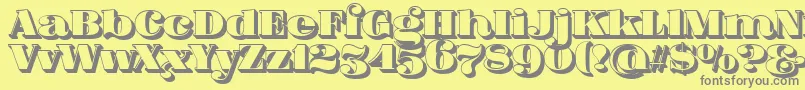 More about FatFlamingo5Side Font FatFlamingo5Side Font – Gray Fonts on Yellow Background