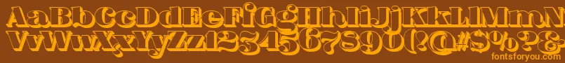 More about FatFlamingo5Side Font FatFlamingo5Side Font – Orange Fonts on Brown Background