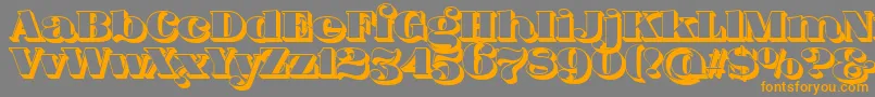 More about FatFlamingo5Side Font FatFlamingo5Side Font – Orange Fonts on Gray Background