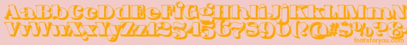 FatFlamingo5Side Font – Orange Fonts on Pink Background