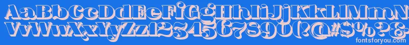 FatFlamingo5Side Font – Pink Fonts on Blue Background