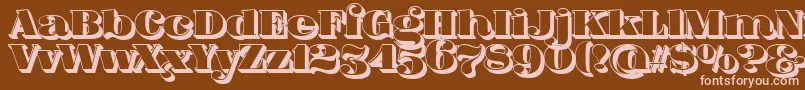 More about FatFlamingo5Side Font FatFlamingo5Side Font – Pink Fonts on Brown Background