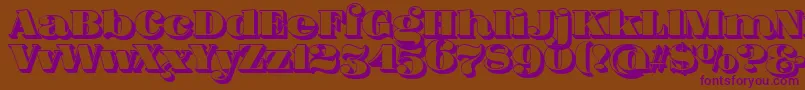 More about FatFlamingo5Side Font FatFlamingo5Side Font – Purple Fonts on Brown Background
