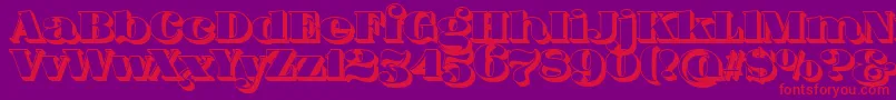 FatFlamingo5Side-Schriftart – Rote Schriften auf violettem Hintergrund