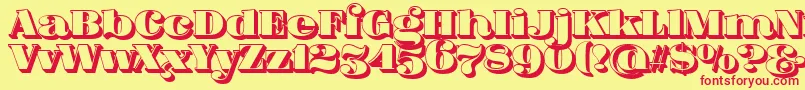 FatFlamingo5Side Font – Red Fonts on Yellow Background