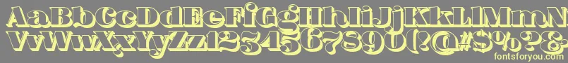 FatFlamingo5Side Font – Yellow Fonts on Gray Background