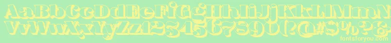 FatFlamingo5Side Font – Yellow Fonts on Green Background
