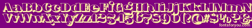 More about FatFlamingo5Side Font FatFlamingo5Side Font – Yellow Fonts on Purple Background