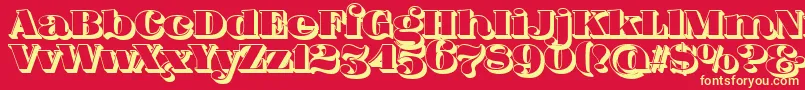FatFlamingo5Side Font – Yellow Fonts on Red Background