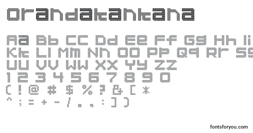 Czcionka Orandakankana – alfabet, cyfry, specjalne znaki