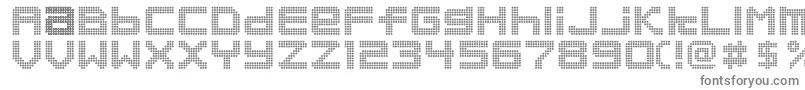 Orandakankana-fontti – harmaat kirjasimet valkoisella taustalla