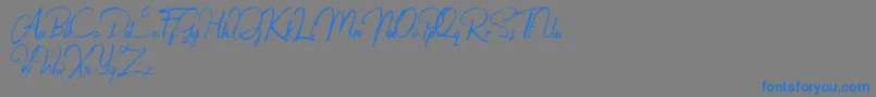 Jacklyne Font – Blue Fonts on Gray Background