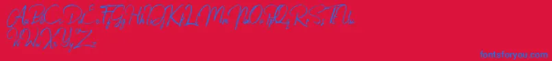 Jacklyne Font – Blue Fonts on Red Background