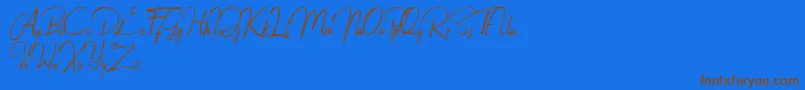 Jacklyne Font – Brown Fonts on Blue Background