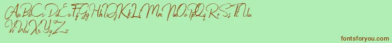 Jacklyne Font – Brown Fonts on Green Background