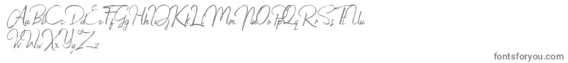Jacklyne-fontti – harmaat kirjasimet valkoisella taustalla