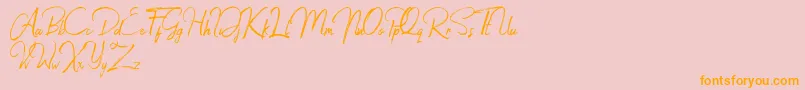 Jacklyne-Schriftart – Orangefarbene Schriften auf rosa Hintergrund