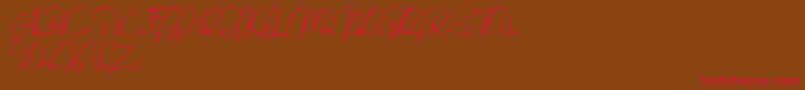 Jacklyne Font – Red Fonts on Brown Background