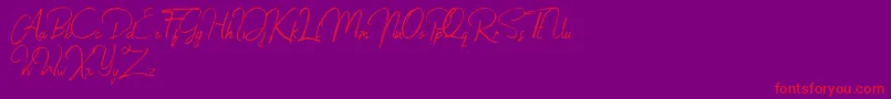 Jacklyne Font – Red Fonts on Purple Background