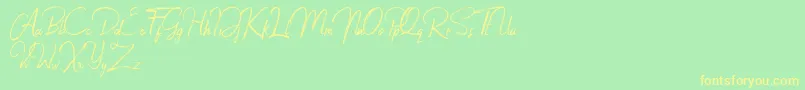 Jacklyne Font – Yellow Fonts on Green Background