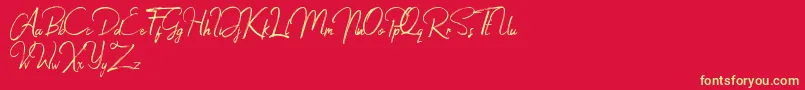 Jacklyne Font – Yellow Fonts on Red Background