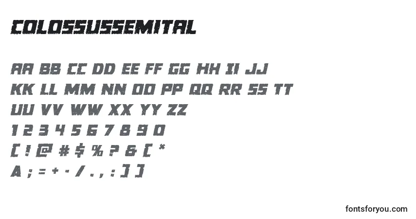 A fonte Colossussemital – alfabeto, números, caracteres especiais